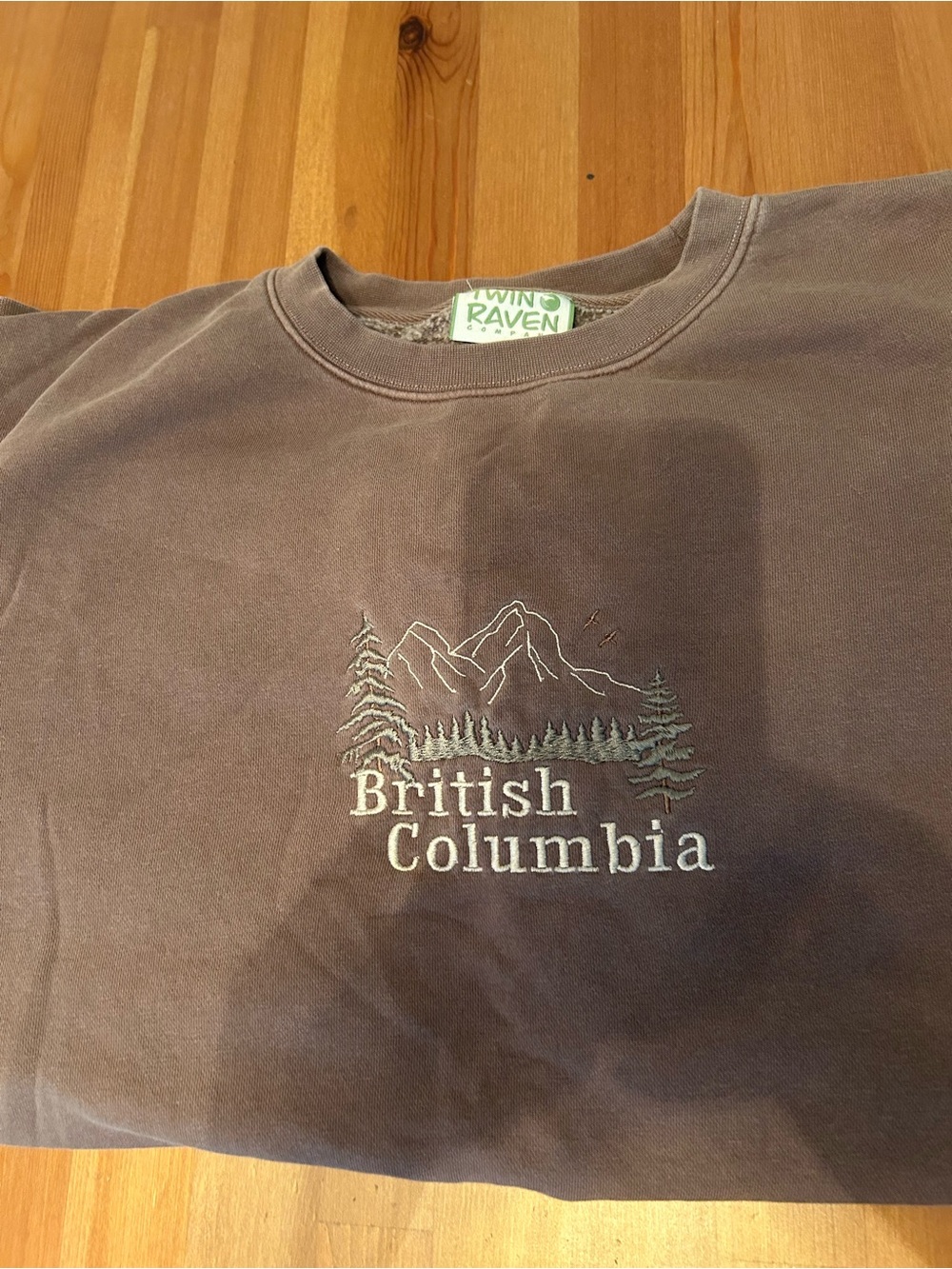 Custom made oversized British Columbia Crewneck Sweatshirt - Brown